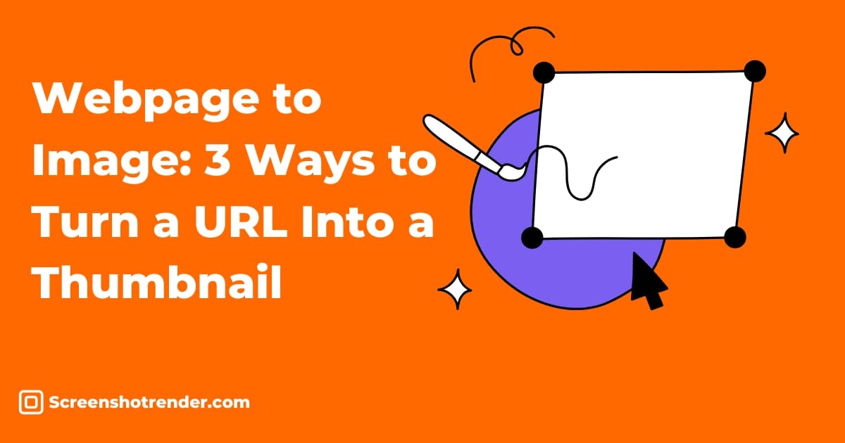 Orange minimalist illustration of a URL being converted into an image thumbnail