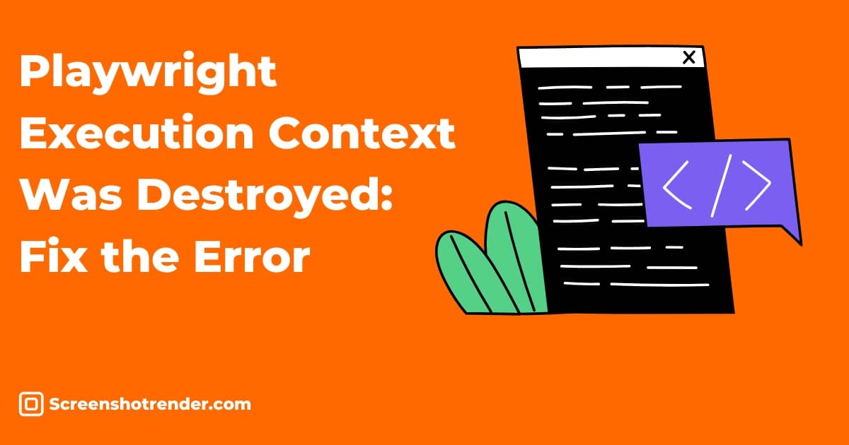 Orange minimalist illustration of a Playwright page handle losing its JavaScript context after a navigation